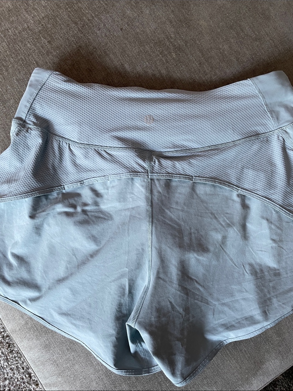 Lululemon Women’s Light Blue Athletic Shorts with High Waist size 8